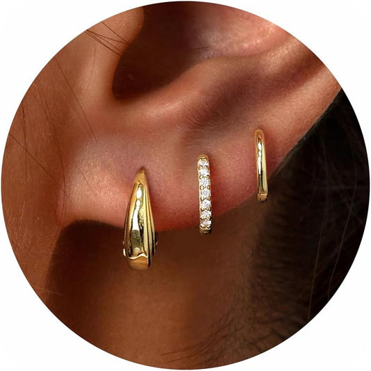 Gold-Tone Silver-Tone Hoop Earrings