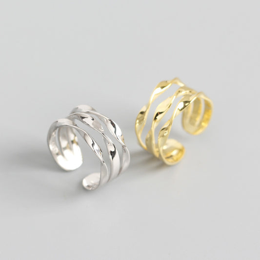 S925 Triple Line Open Ring