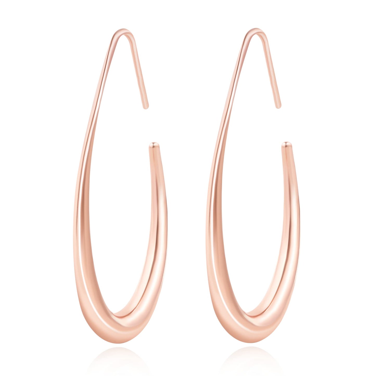 Gold-Tone White Teardrop Hoop Earrings