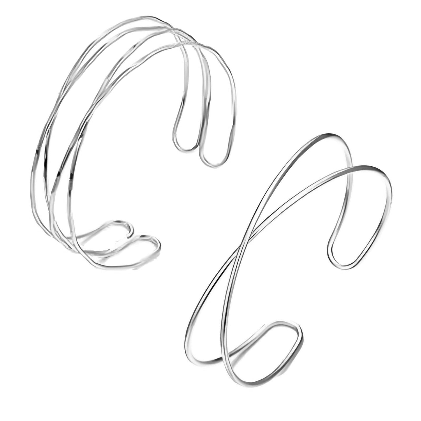 2-Piece Gold Stackable Arm Cuff Set