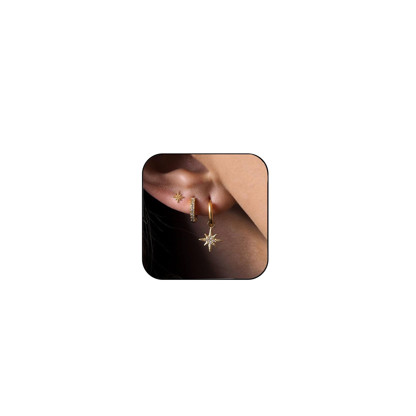 Gold-Tone Pearl Stackable Drop Earrings