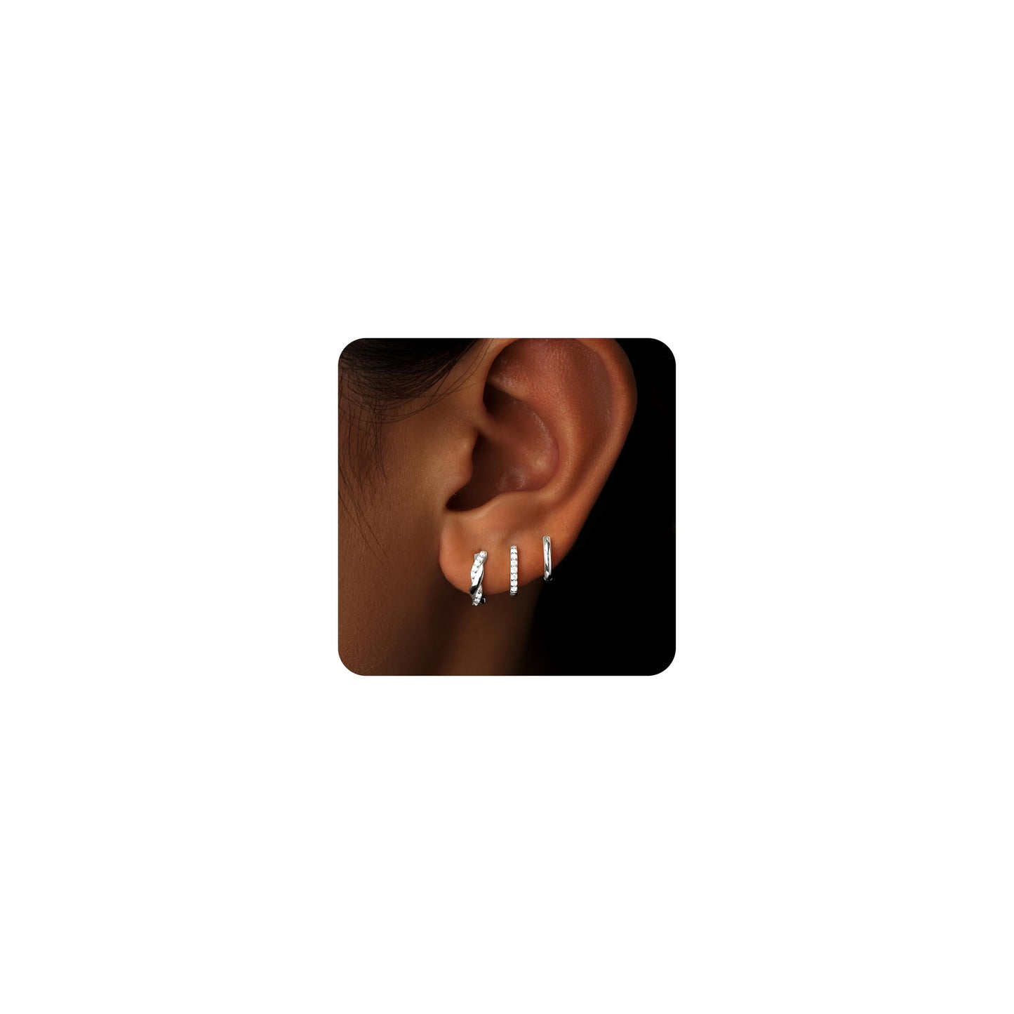 Gold-Tone Silver-Tone Hoop Earrings