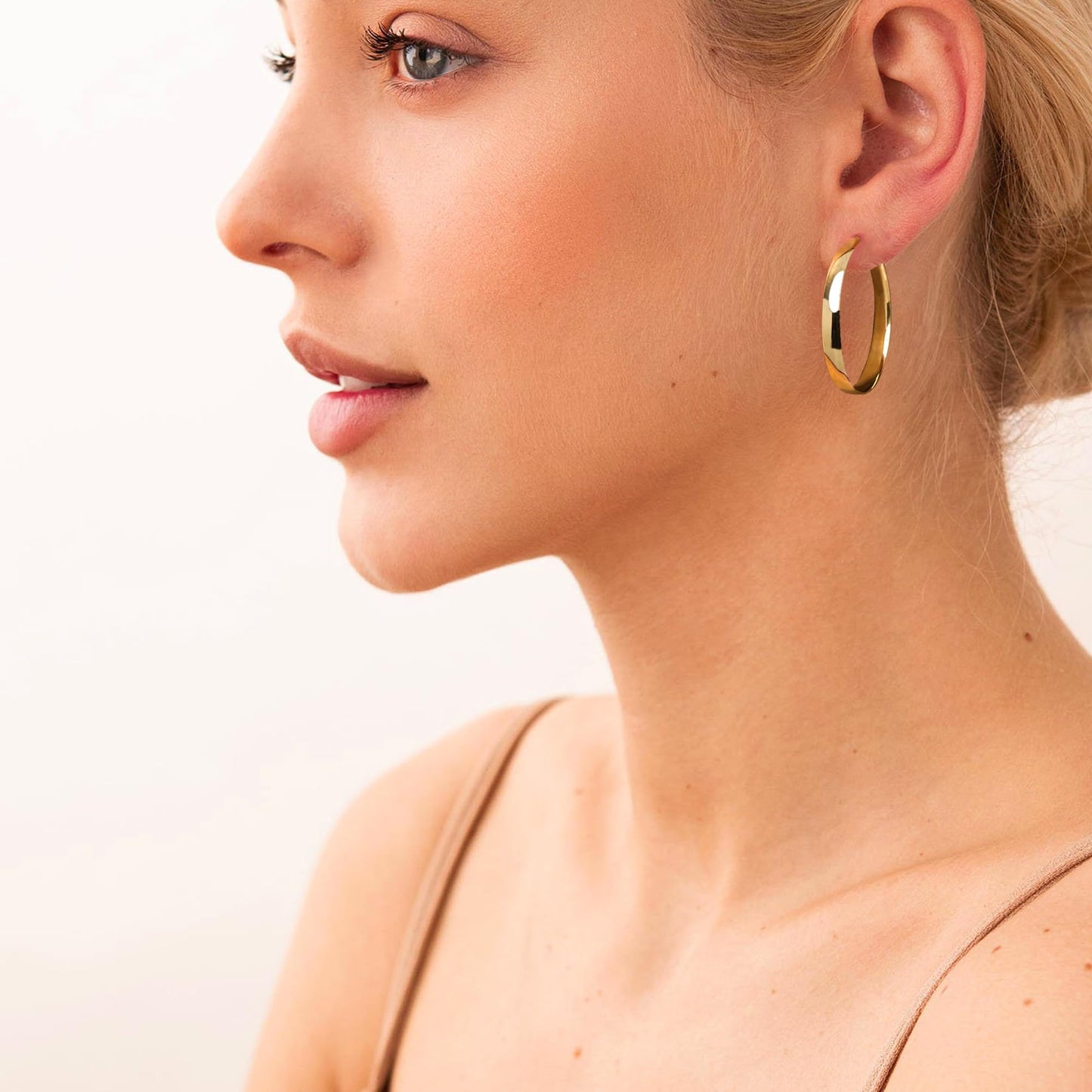 925 Silver Pin 5MM Wide Face Pop Button Earrings 30/40/50/60/70 (5 pairs)