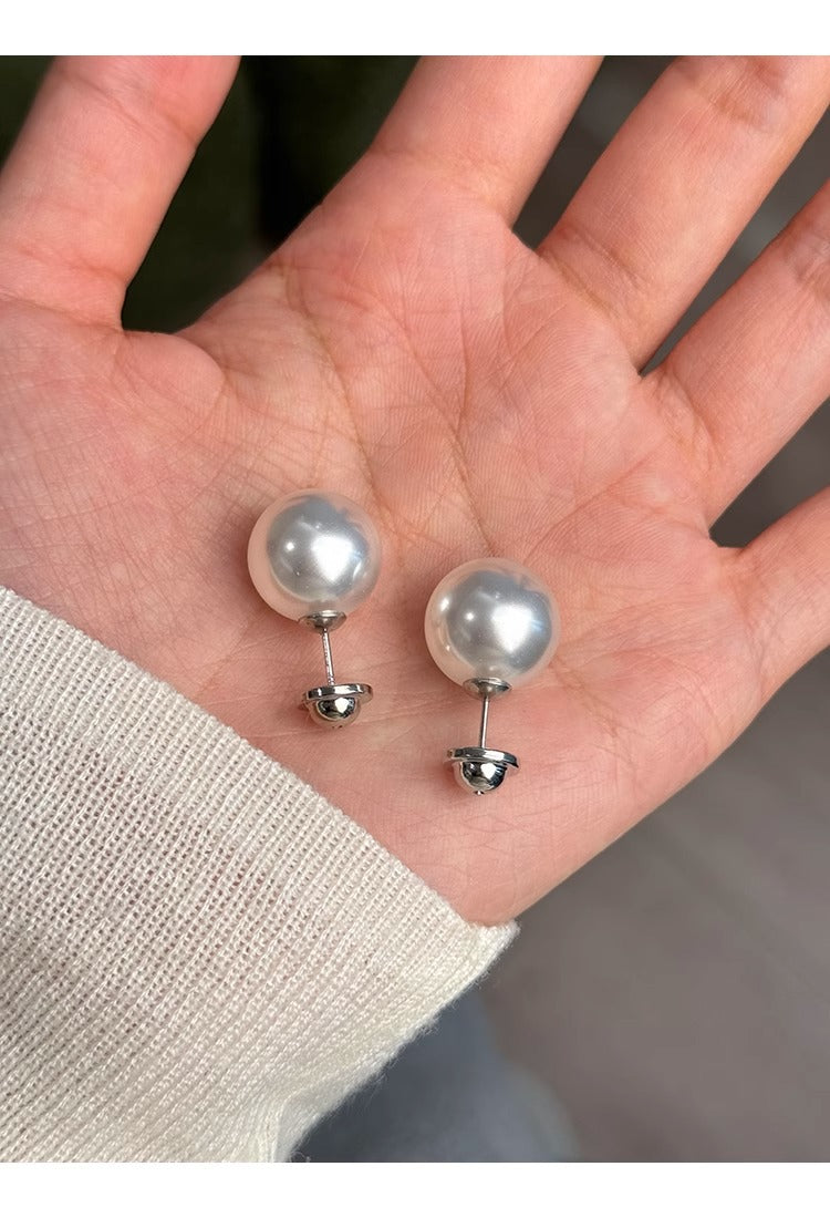White Pearl Stud Earrings
