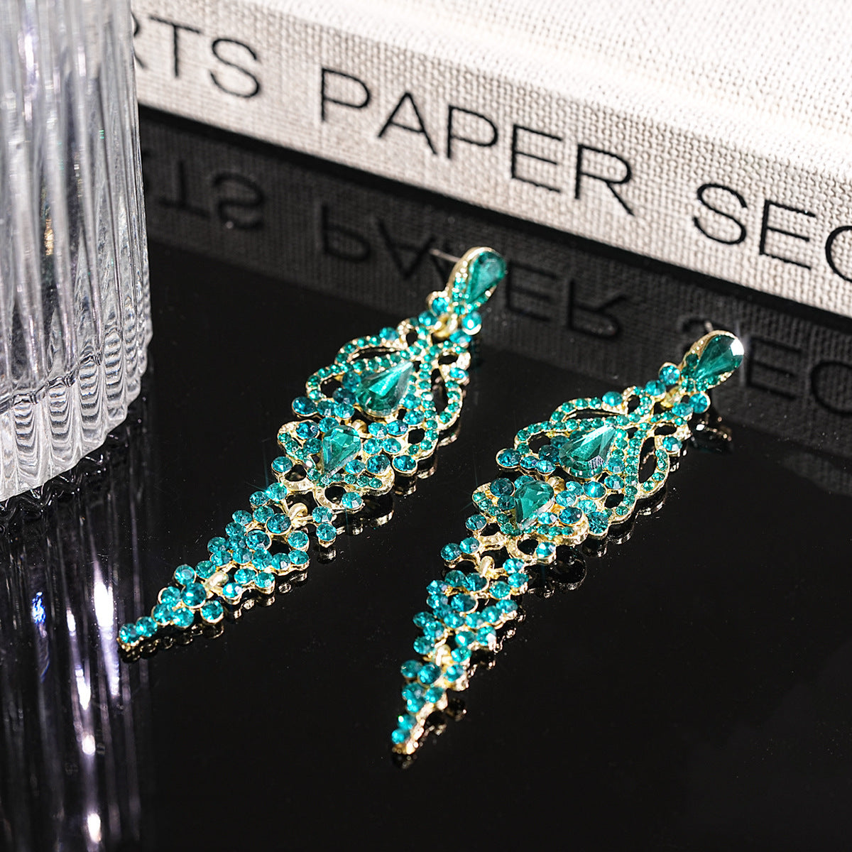 Silver Teardrop Tassel Stud Earrings