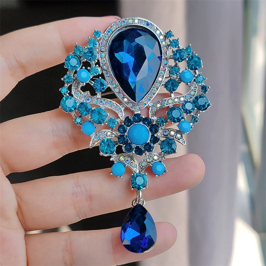 Colored Rhinestone Crystal Brooch