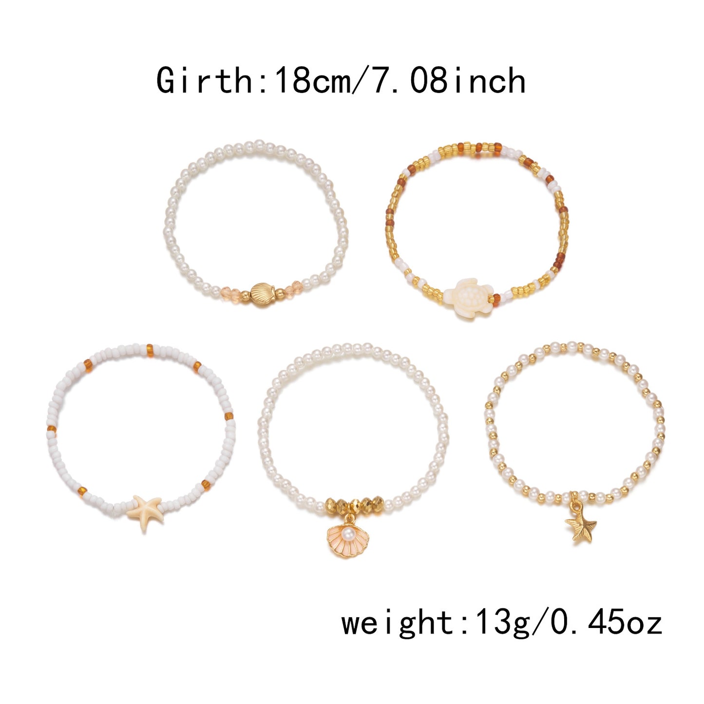 Starfish Shell Bracelet Set