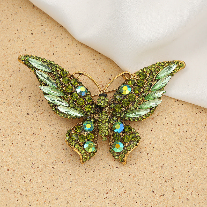 Alloy Butterfly Crystal Brooch