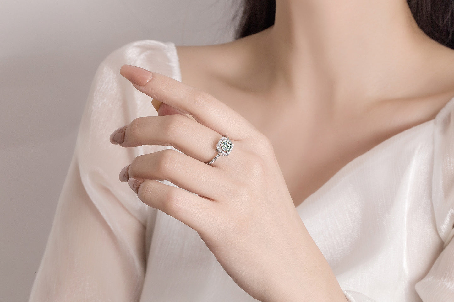 White Gold Plated Adjustable Ring
