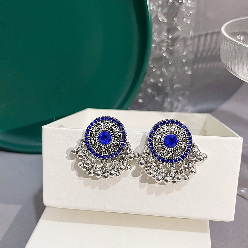 Silver Pearl Tassel Drop Earrings