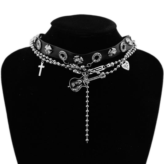 Black Cross Gothic Choker Necklace