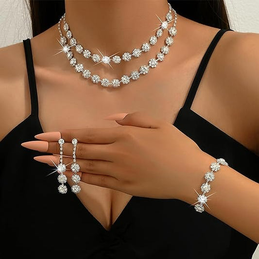 3-Piece Rhinestone Jewelry Set