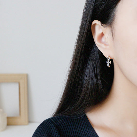 S925 Silver Cross Vintage Stud Earrings
