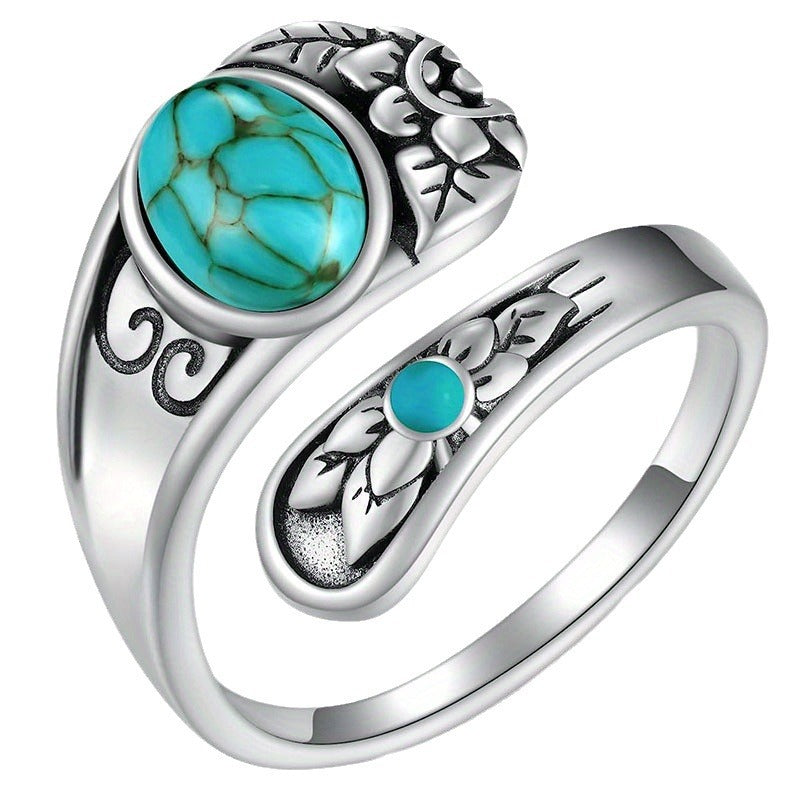 Silver Turquoise Open Ring