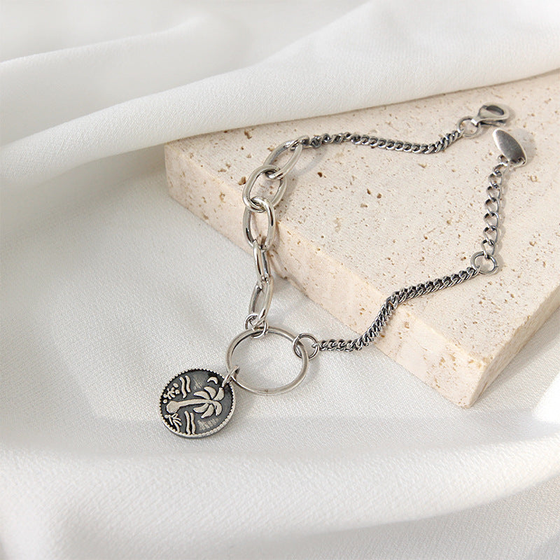 S925 Silver Vintage Coin Bracelet