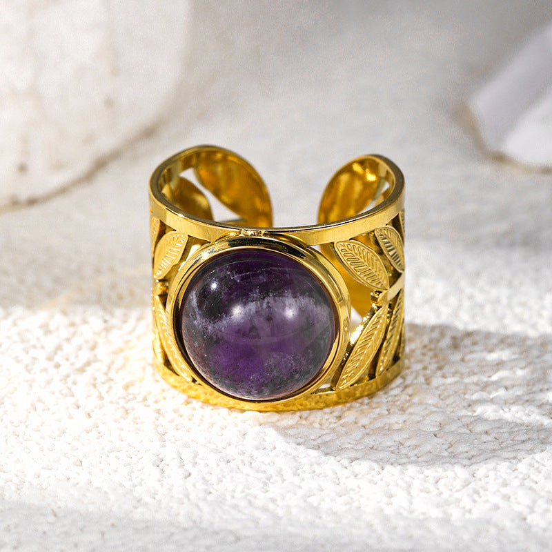 Stainless Steel Gemstone Ring