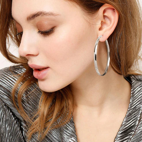 925 Silver 5MM Wide Pop Button Earrings Silver 30/40/50/60 (4 Pairs)
