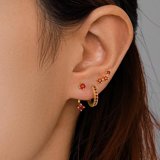 3-Pair Hoop Earrings Set