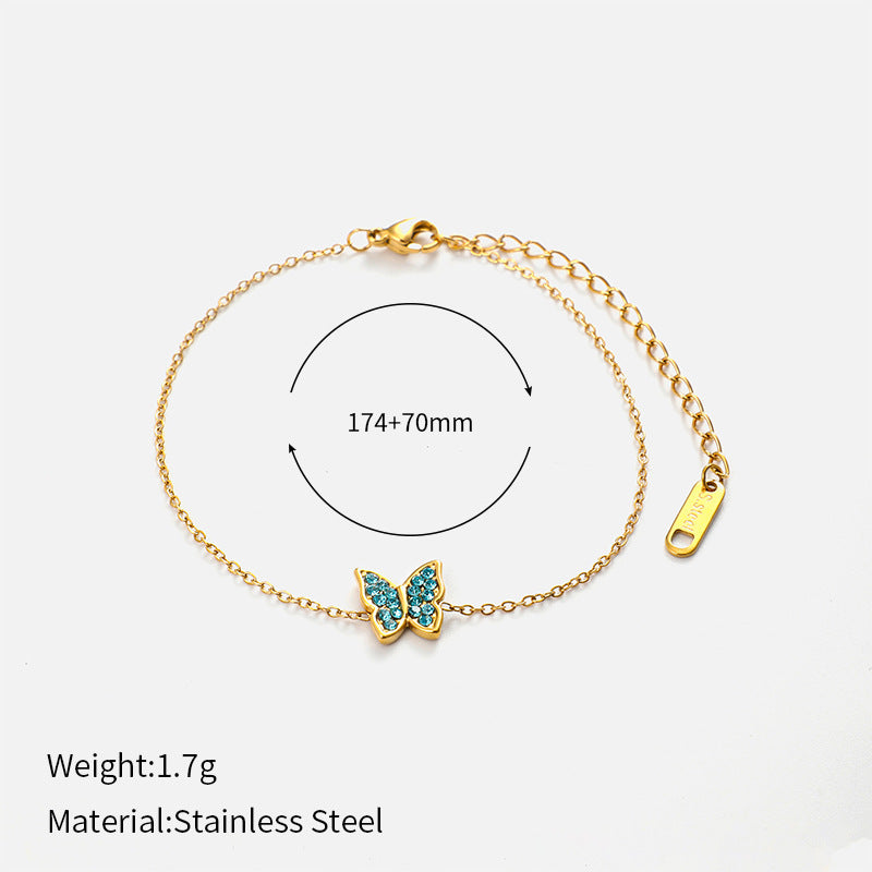 Blue Zirconia Butterfly Bracelet