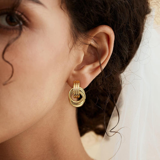 Gold-Tone Chunky Drop Earrings