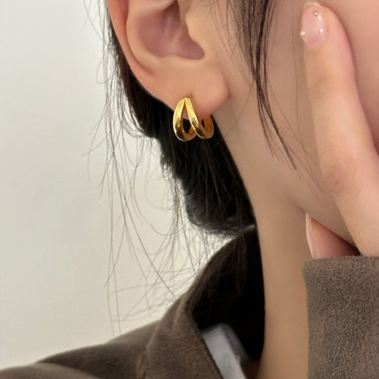 Gold-Tone Vintage Hoop Earrings