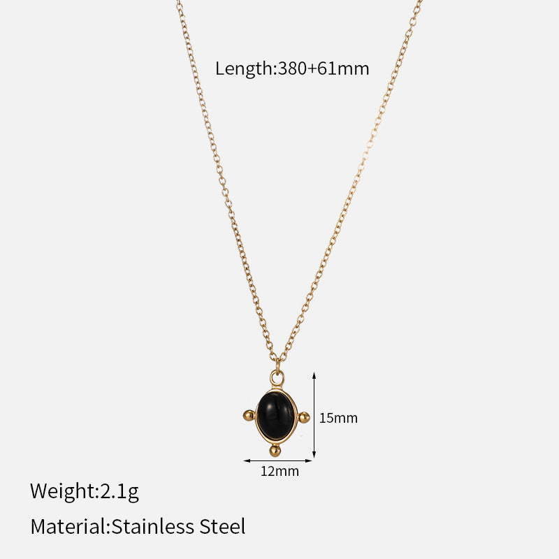 Black Gemstone Pendant Necklace