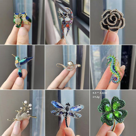 Pink CZ Flower Brooch