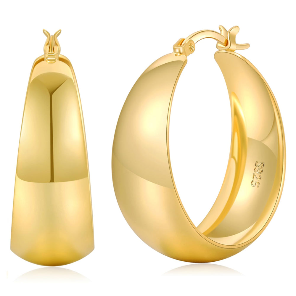 Gold-Tone Silver-Tone Hoop Earrings