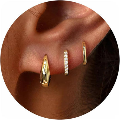 Gold-Tone Silver-Tone Hoop Earrings