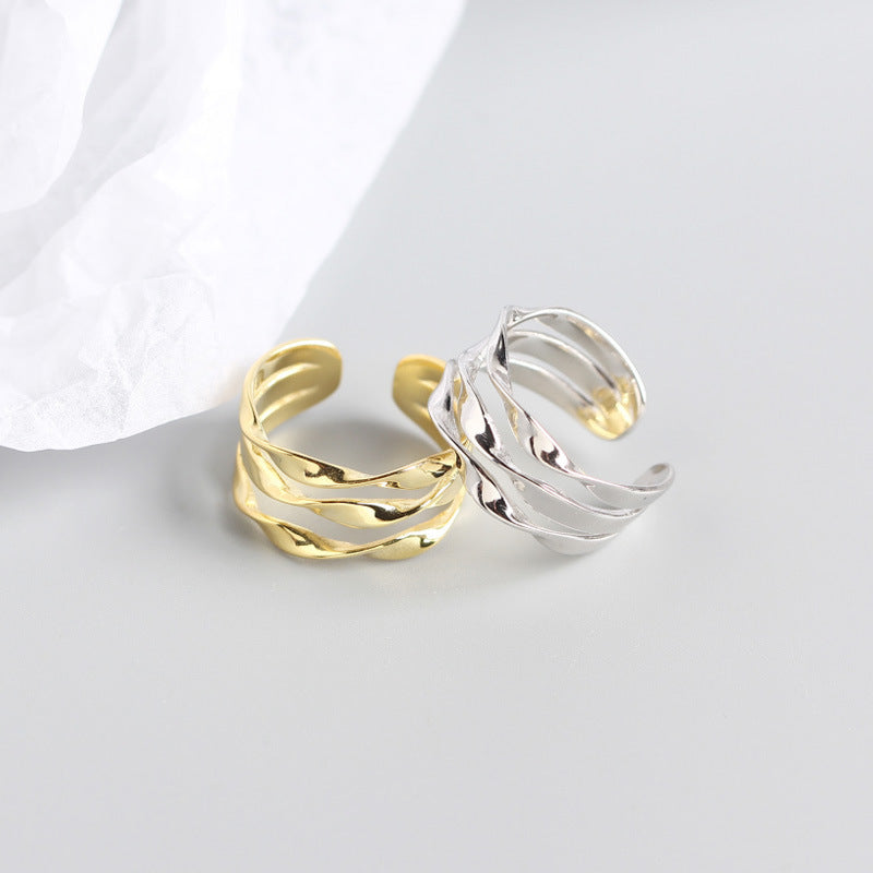 S925 Triple Line Open Ring