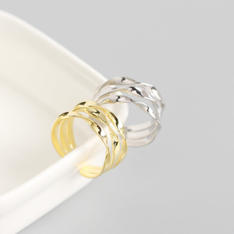 S925 Triple Line Open Ring