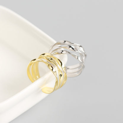 S925 Triple Line Open Ring