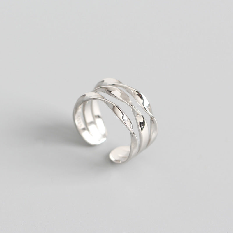 S925 Triple Line Open Ring