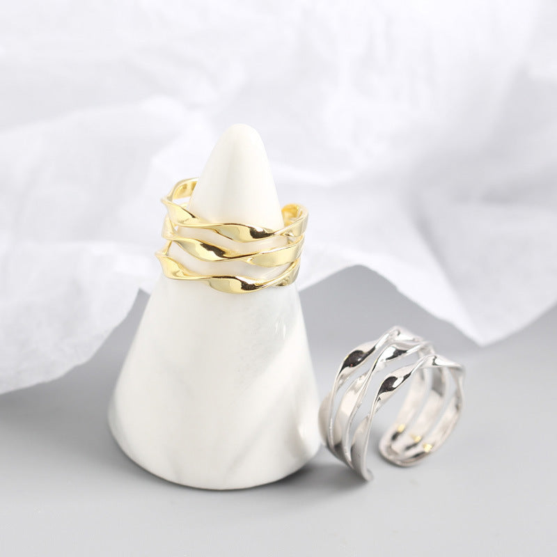 S925 Triple Line Open Ring