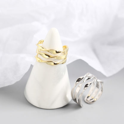 S925 Triple Line Open Ring