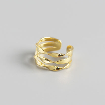 S925 Triple Line Open Ring