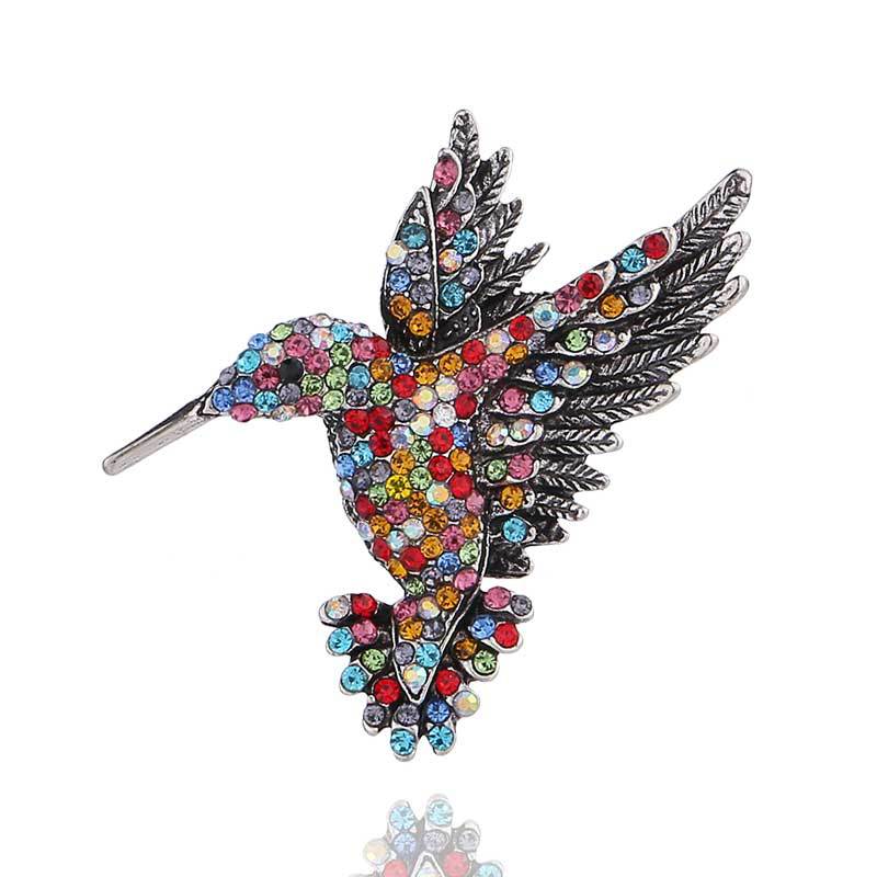 Hummingbird Crystal Brooch