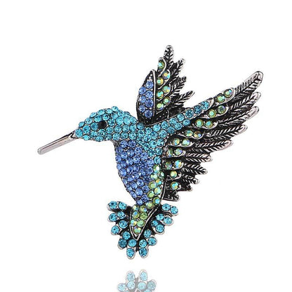 Hummingbird Crystal Brooch