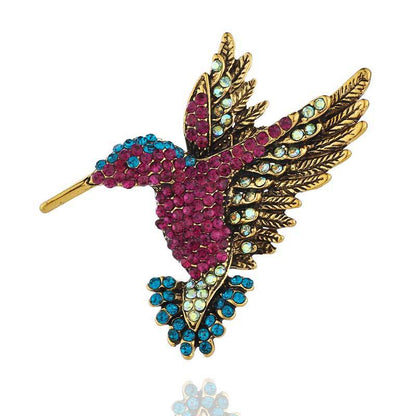 Hummingbird Crystal Brooch