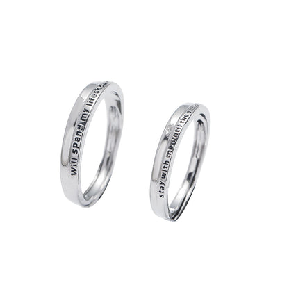 White Gold Adjustable Couple Ring