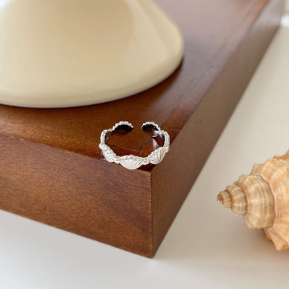 Sterling Silver Shell Split Ring