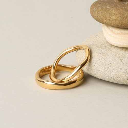 Gold-Tone Stackable Chunky Ring Set