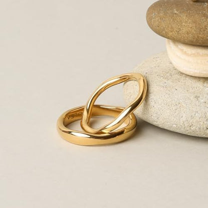 Gold-Tone Stackable Chunky Ring Set
