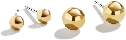 S925 14K Gold Plated Triple Huggie Illusion Stud Earrings | Double Huggie Hoop Earrings for One Hole | Gold Hoop Earrings for Women | Drop earrings