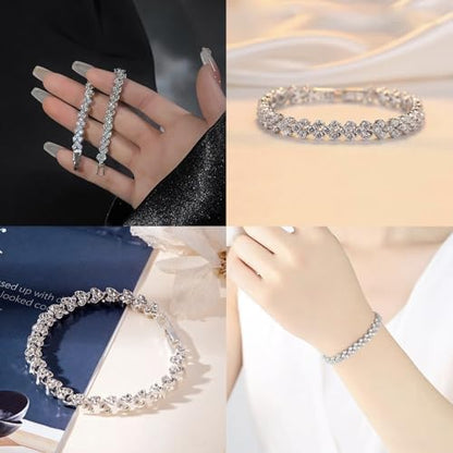 3-Piece Silver Crystal Jewelry Set