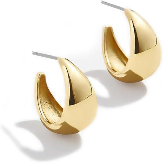 14K Gold Plated S925 Silver Hoop Earrings