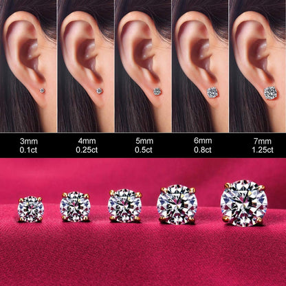 5-Pair 14K Gold Plated 925 Silver Earrings Set