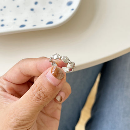 Sterling Silver Shell Split Ring