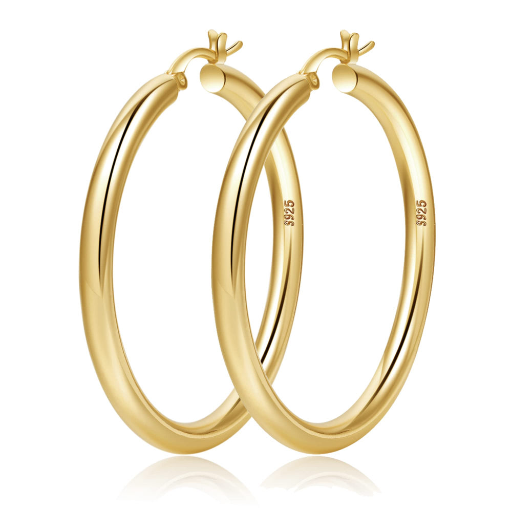 Gold-Tone Silver-Tone Chunky Hoop Earrings