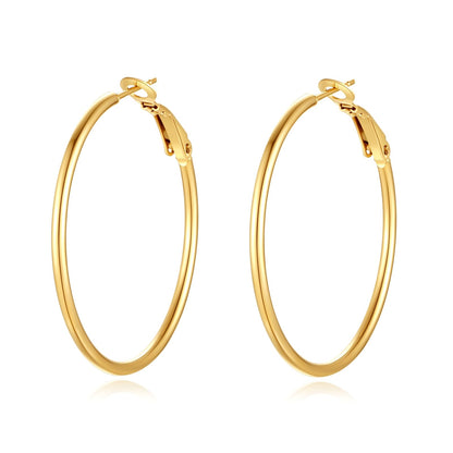 4-Pair Gold-Tone Silver-Tone Hoop Earrings Set